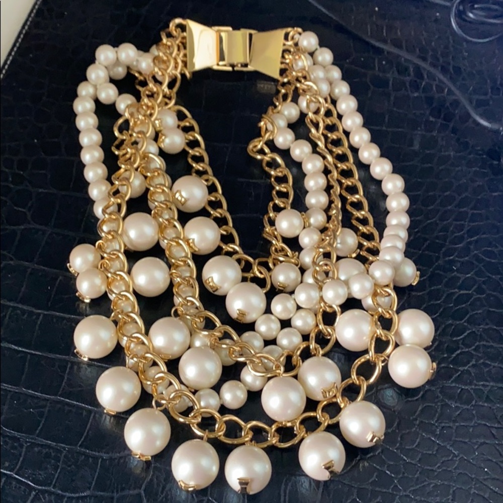 Kate spade multi strand faux peal necklace